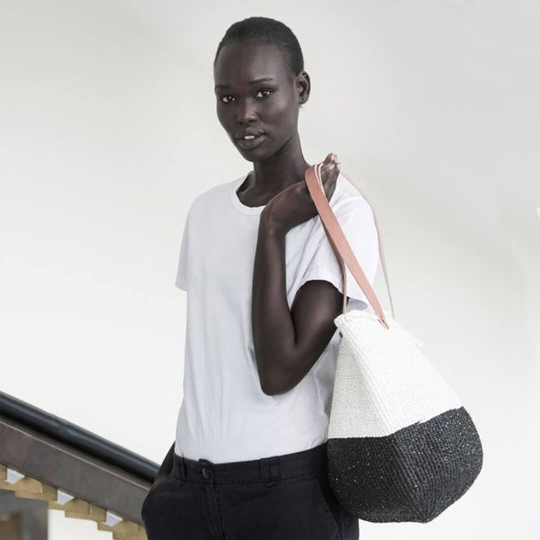 Kiondo Shopper Basket -Black and White Duo - Medium